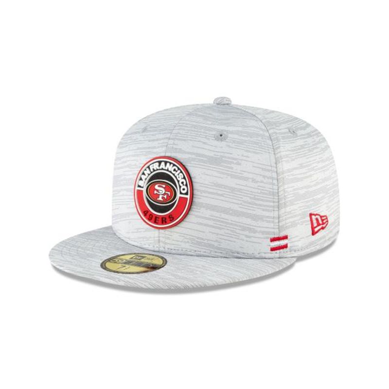 NFL San Francisco 49ers Official Fall Sideline 59Fifty Fitted (AAQ9869) - Grey New Era Caps